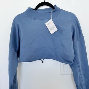 ACTA Blue Women's Hoodie Cropped Top